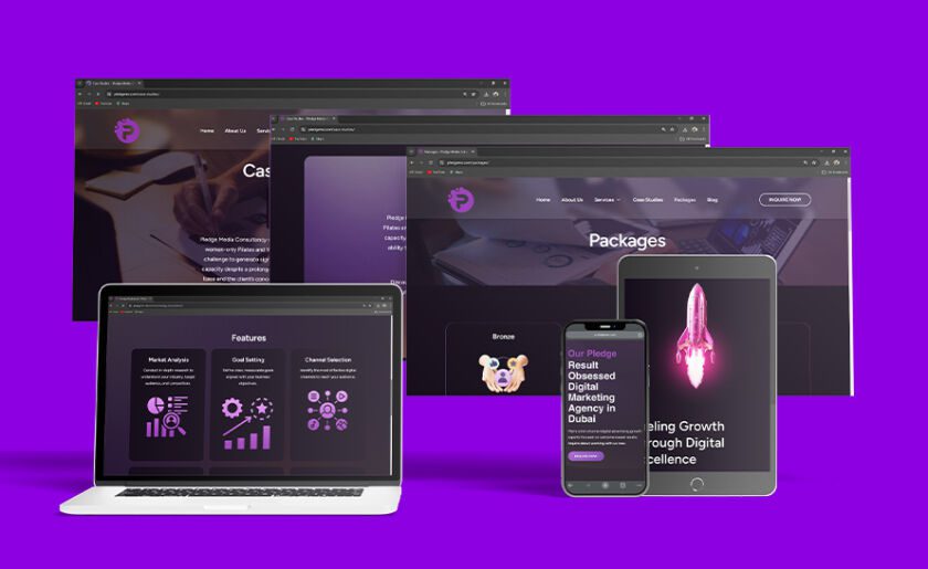 UI/UX Redesign for Pledge Media Consultancy Dubai, frame 1 of 6, delivered by AVMDEVS