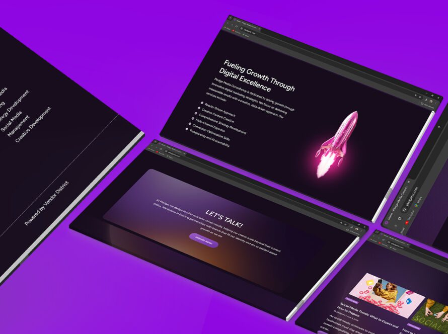 UI/UX Redesign for Pledge Media Consultancy Dubai, frame 3 of 6, delivered by AVMDEVS