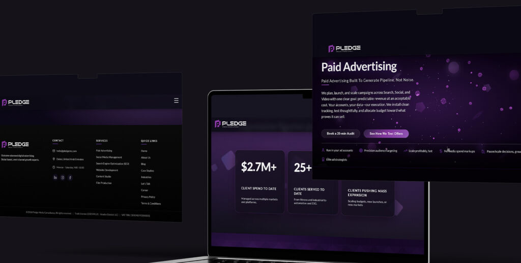 Pledge Media Consultancy website UI/UX redesign by AVMDEVS 1