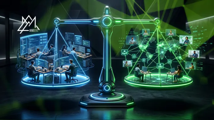 Business team comparing outsourcing and hiring developers for startup software projects in 2026