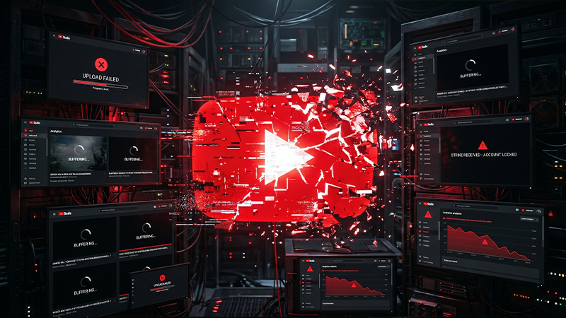 YouTube outage- video upload not working error screen — AVMDEVS